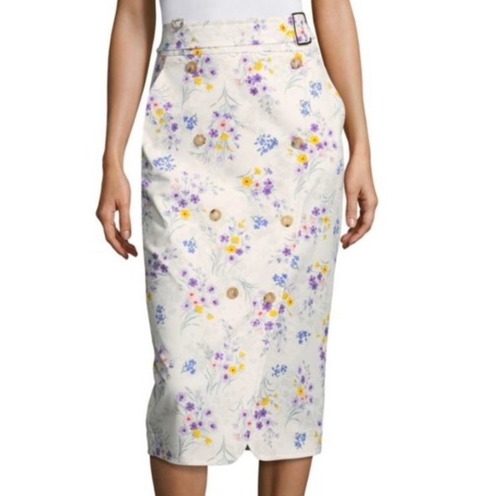 MaxMara Ginseng Floral Midi Skirt